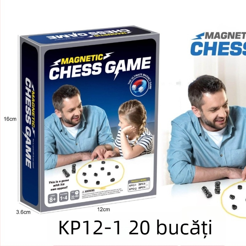 Joc magnetic de șah de birou pentru interacțiune în familie (Material: plastic; Vârstă: 15–60 ani; Tip: joc de șah de birou; Dezvoltă inteligența și coordonarea mână-ochi)