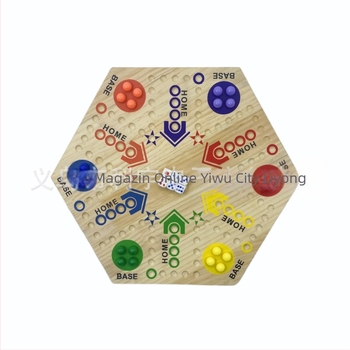 Joc de societate din lemn, tablă cu două fețe – Flying Chess, pentru mai mulți jucători, vârsta 4–35