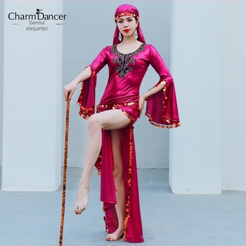 Robe Saidi pentru belly dance, pentru reprezentații solo sau de grup, îmbrăcăminte scenică pentru femei, 90% poliester