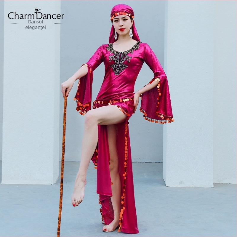 Robe Saidi pentru belly dance, pentru reprezentații solo sau de grup, îmbrăcăminte scenică pentru femei, 90% poliester