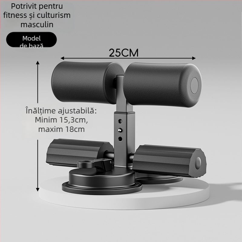 Ajutor pentru sit-up cu suport pentru telefon, antrenor abdominal de interior cu ventuză și braț cu șase țevi, pentru birou și casă, greutate 980 g