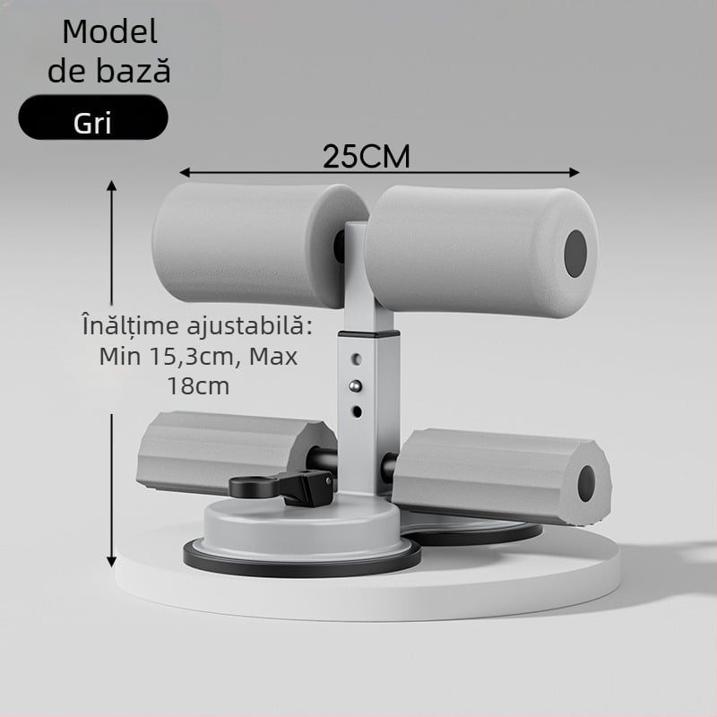 Ajutor pentru sit-up cu suport pentru telefon, antrenor abdominal de interior cu ventuză și braț cu șase țevi, pentru birou și casă, greutate 980 g