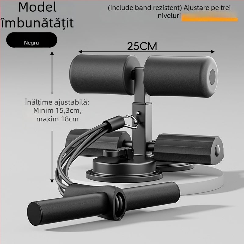 Ajutor pentru sit-up cu suport pentru telefon, antrenor abdominal de interior cu ventuză și braț cu șase țevi, pentru birou și casă, greutate 980 g