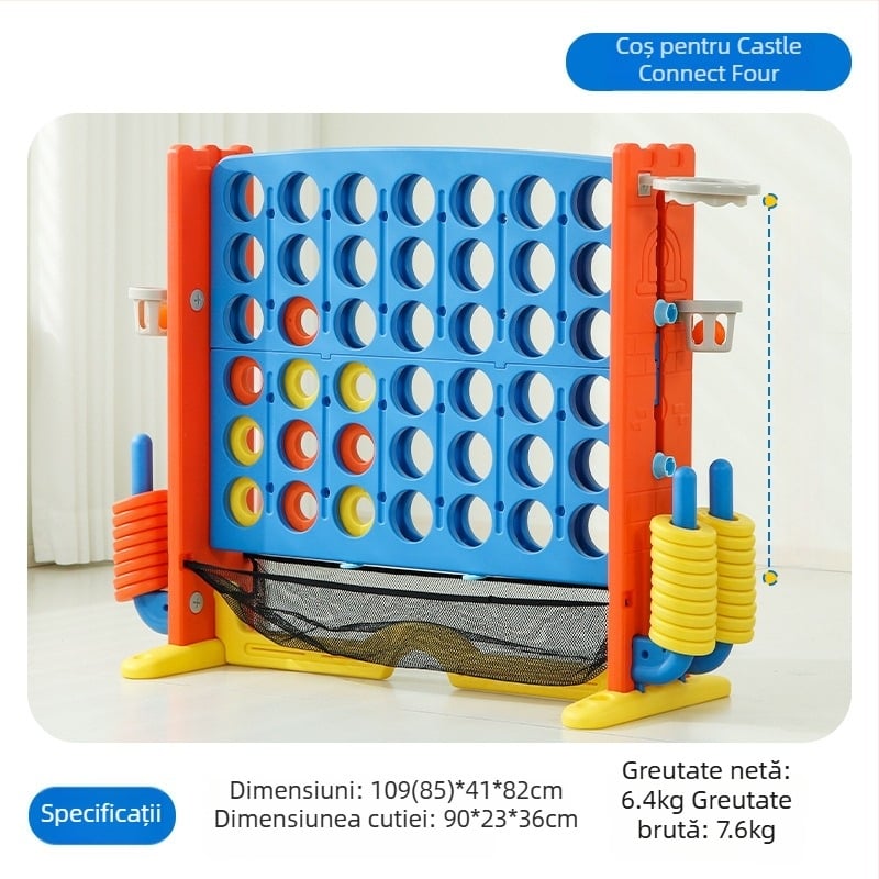 Li You joc din plastic 3D Connect Four pentru interacțiune părinte-copil, jucărie educativă pentru copii 4–14 ani