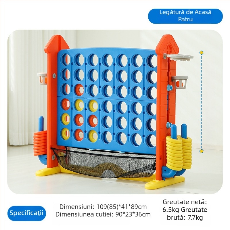 Li You joc din plastic 3D Connect Four pentru interacțiune părinte-copil, jucărie educativă pentru copii 4–14 ani