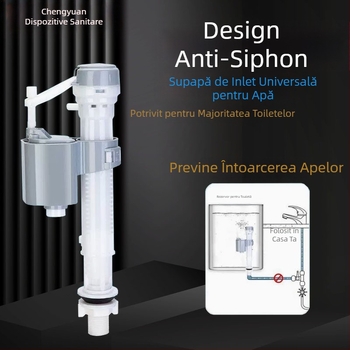 Supapă de alimentare a rezervorului de apă pentru toaletă (Material: Plastic; Mod de utilizare: Conexiune filetata; Metodă de prelucrare: Turnare prin injecție; Stil: Simplitate modernă; Certificare: Nu)