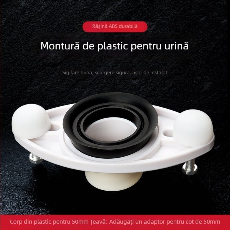 Accesoriu pentru urinar, cap de cal, montat pe perete, ABS plastic, conector de scurgere, conexiune orizontală