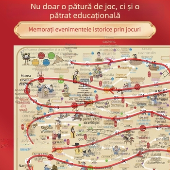 Joc de familie educativ: linia temporală a istoriei Chinei, include Flying Chess și Monopoly, pentru 7–14 ani