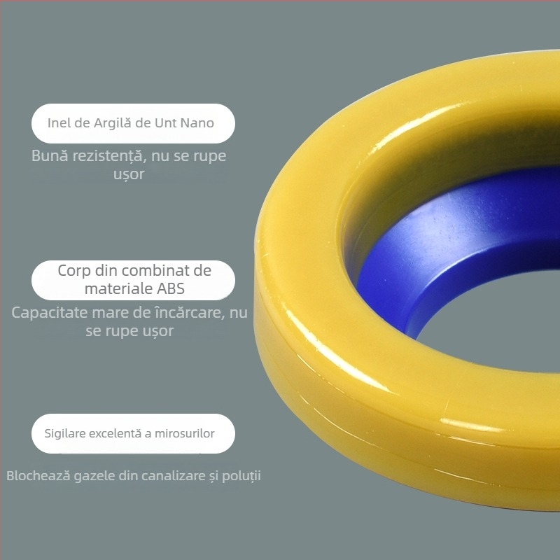 Etanșare flanșă pentru toaletă cu valve anti-miros, material ABS + lipici unt, cod 021, stil modern minimalist
