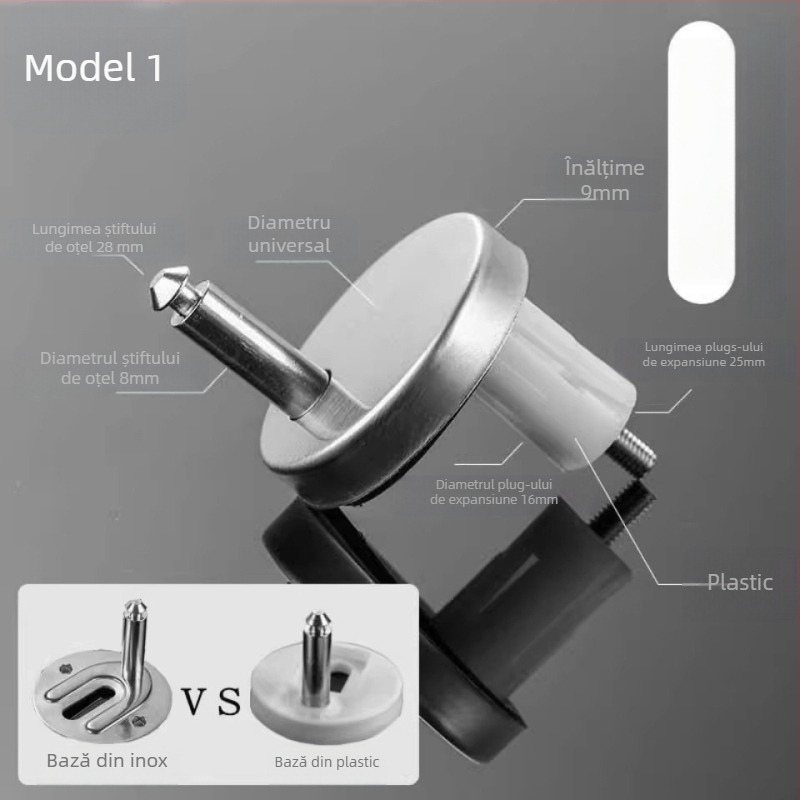 Kit de fixare a capacului de toaletă, metal+PP, stil lux ușor, marcă Summer Solstice, compatibilitate universală