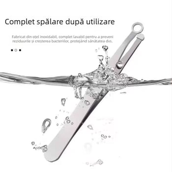 Trimer nazal manual – oțel inoxidabil, cap rotund, pentru tăierea părului din nas și sprâncene