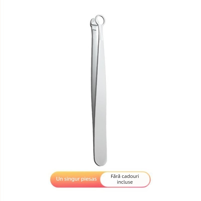 Trimer nazal manual – oțel inoxidabil, cap rotund, pentru tăierea părului din nas și sprâncene