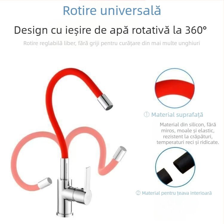 Robinet de bucătărie, corp din plastic, valvă ceramică cu disc, control cu un singur mâner, deschidere prin ridicare