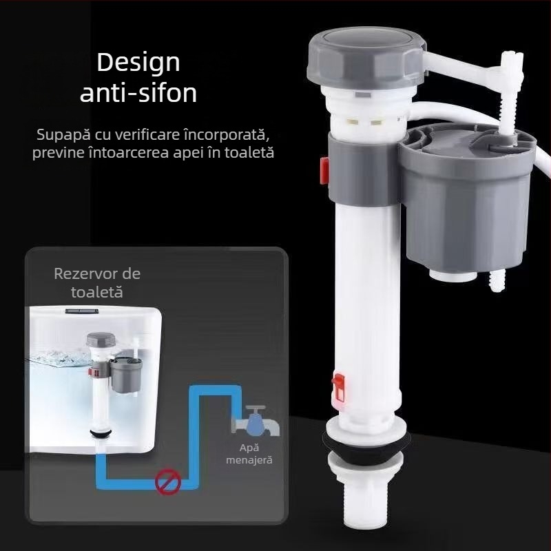 Ventil de alimentare cu apă pentru toaletă — universal, retractabil, cu presiune înaltă, material PP, turnare prin injecție, utilizare prin răsucire