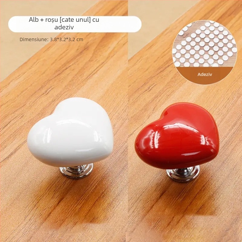 Buton toaletă inimă, din plastic, turnare prin injecție, montaj cu pastă adezivă, stil Light Luxury