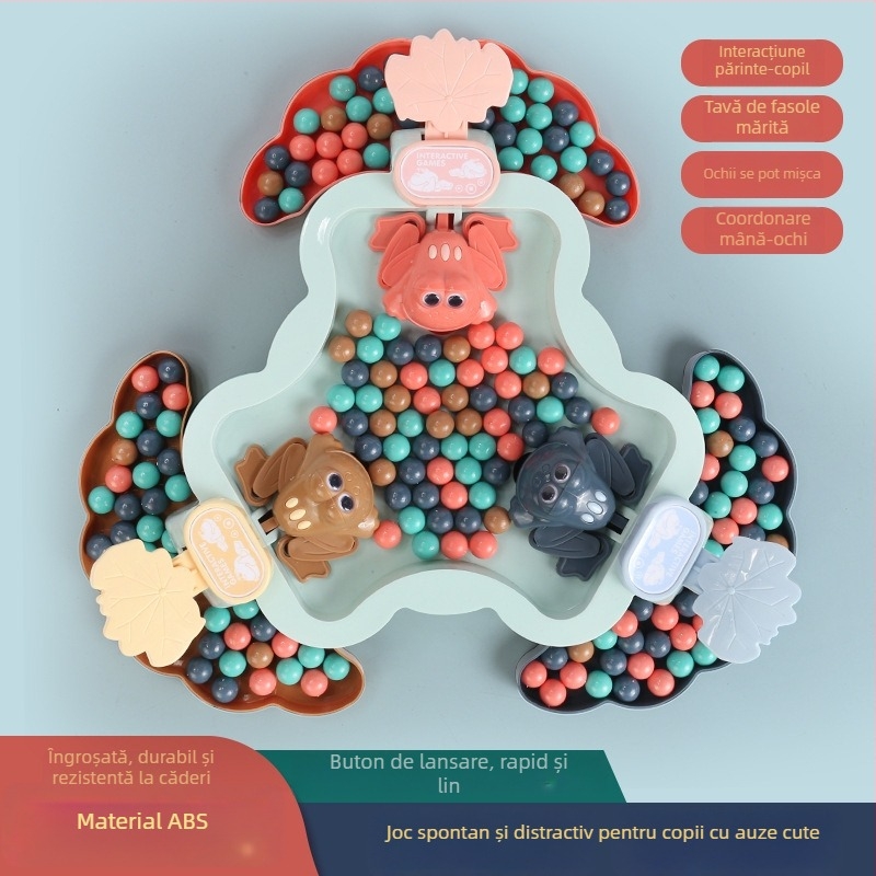 Puzzel de masă cu broscuță și mărgele — construcție din plastic, relaxare, interacțiune părinte-copil, dezvoltă coordonarea mână-ochi, 4-14 ani