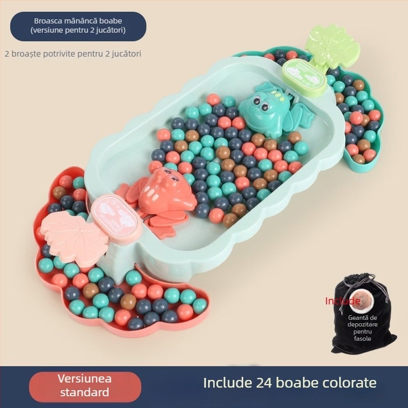 Puzzel de masă cu broscuță și mărgele — construcție din plastic, relaxare, interacțiune părinte-copil, dezvoltă coordonarea mână-ochi, 4-14 ani