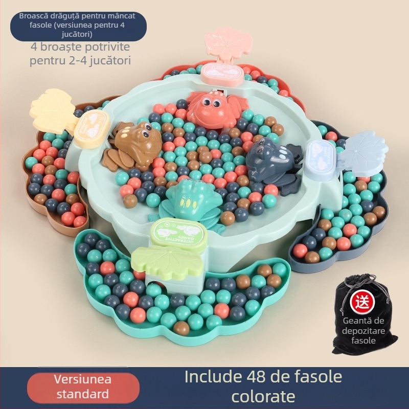 Puzzel de masă cu broscuță și mărgele — construcție din plastic, relaxare, interacțiune părinte-copil, dezvoltă coordonarea mână-ochi, 4-14 ani