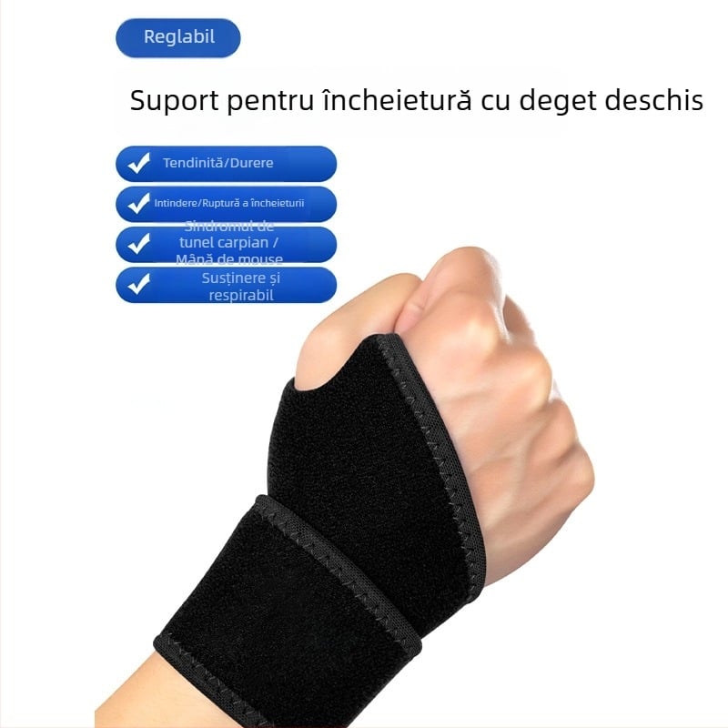 Protecție pentru încheietura baschet – fibră poliesterică, respirabilă, absorbantă a transpirației, potrivire universală, protecție a încheieturii