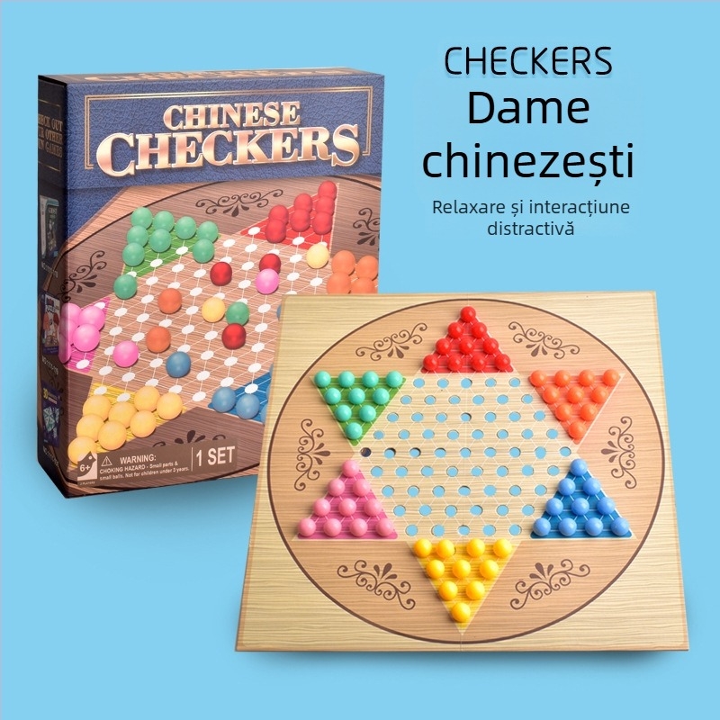 Joc de masă educativ pentru copii: șah, damă și bingo, joc interactiv pentru familie; material: plastic/hârtie; vârsta: 7–14 ani; ambalaj: cutie colorată