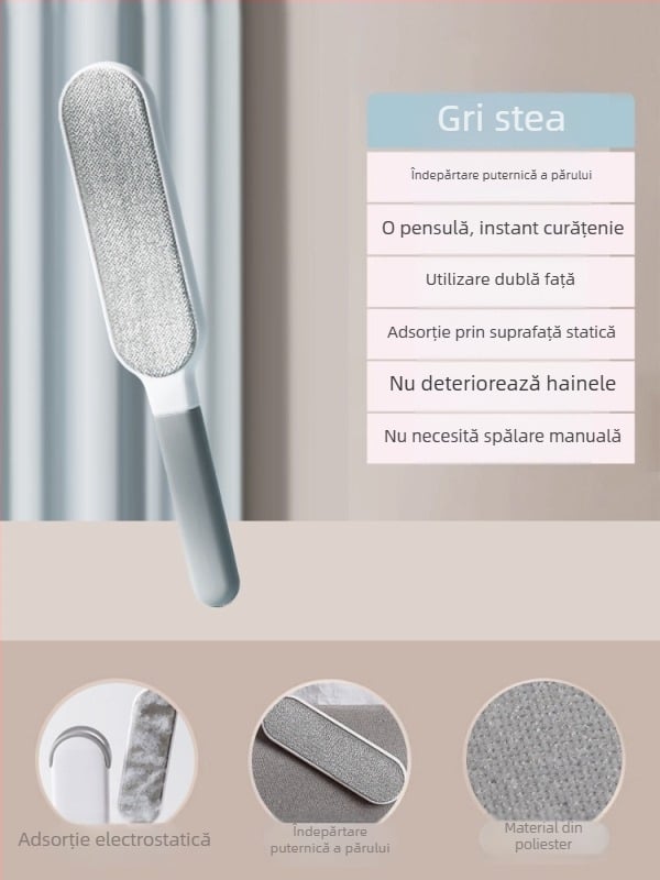 Perie pentru îndepărtarea scamelor de pe haine, instrument electrostatic, material plastic, design modern, vară 2017