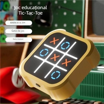 Tabla de joc din plastic pentru copii — Gomoku și Tic-Tac-Toe; tablou multifuncțional all-in-one, ambalaj într-o cutie colorată; dezvoltă inteligența și coordonarea mână-creier.