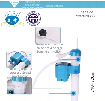 Meifeng Supapă de Intrare pentru Rezervorul de Toaletă – Telescopică, Presiune Înaltă, Material POM, Turnare prin Injecție, Funcționare Silențioasă