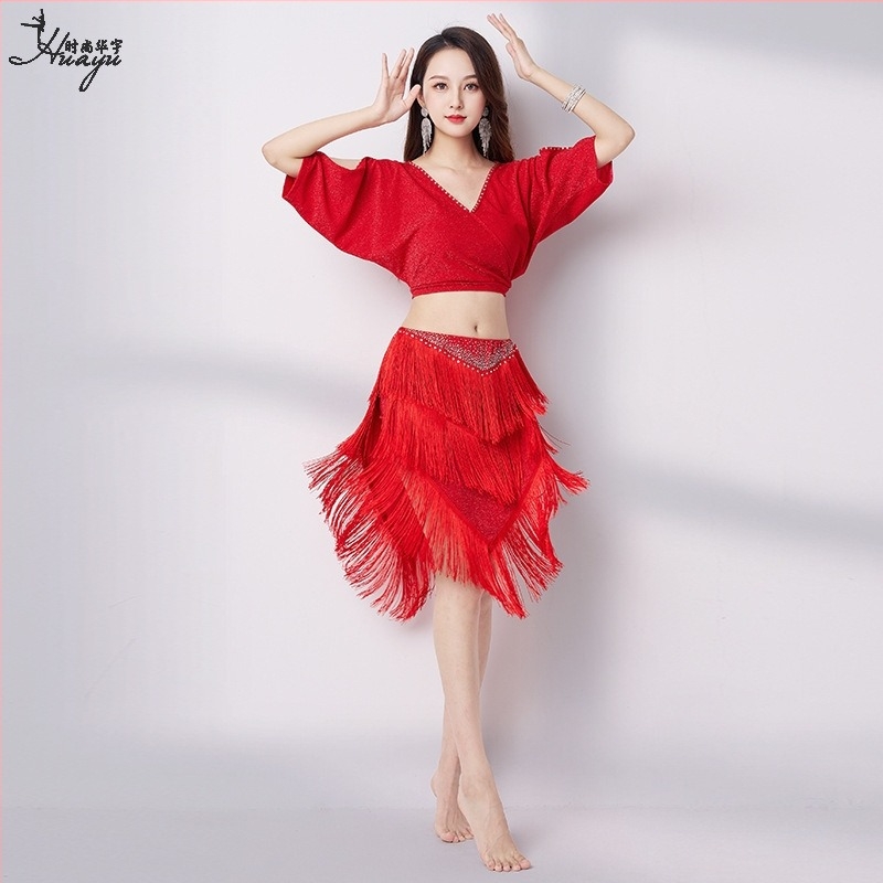 Rochie Belly Dance cu decolteu în V și ciucuri – plasă argintie densă, material principal: nailon, pentru femei, vară 2023