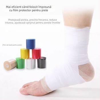 Bandă sportivă din bumbac pentru susținerea articulațiilor și fixarea piciorului — încheieturi, gleznă, genunchi, gambă; pentru baschet