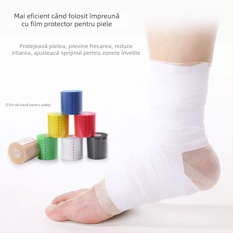 Bandă sportivă din bumbac pentru susținerea articulațiilor și fixarea piciorului — încheieturi, gleznă, genunchi, gambă; pentru baschet