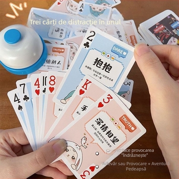 Joc de societate trei în unu cu cărți: Adevăr sau Provocare, atmosferă romantică pentru cupluri | Brand: Jie tengwei