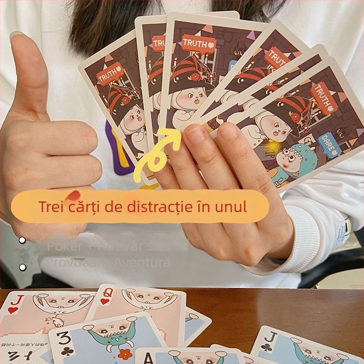 Joc de societate trei în unu cu cărți: Adevăr sau Provocare, atmosferă romantică pentru cupluri | Brand: Jie tengwei