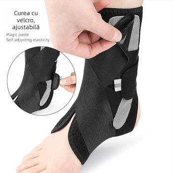 Susținere gleznă - elasticitate dublă, reglabilă și dinamică, material SBR, pentru alergare, ciclism și masaj de recuperare