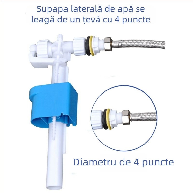 Supapă laterală de alimentare cu apă pentru toaletă — plastic, turnare prin injecție, design modern