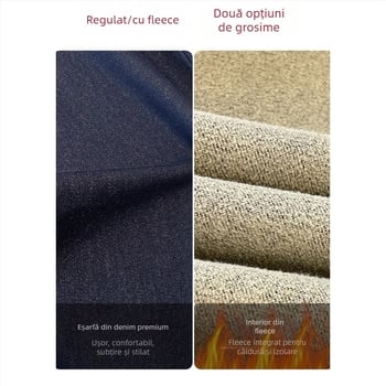 Blugi de tip wide-leg cu talie înaltă, curea din esarfa de mătase, lungime până la podea, iarna 2025