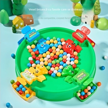 Joc de masă cu broscuța interactivă care prinde mărgele — joc educațional multiplayer pentru copii 4–14 ani, dezvoltă gândirea și coordonarea mână-creier