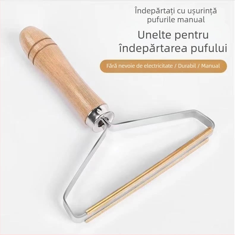 Răzuitor manual pentru haine, cu două fețe, din metal