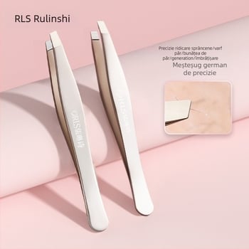 Clip pentru sprâncene din oțel inoxidabil, pensetă pentru gene false și instrument de smuls păr