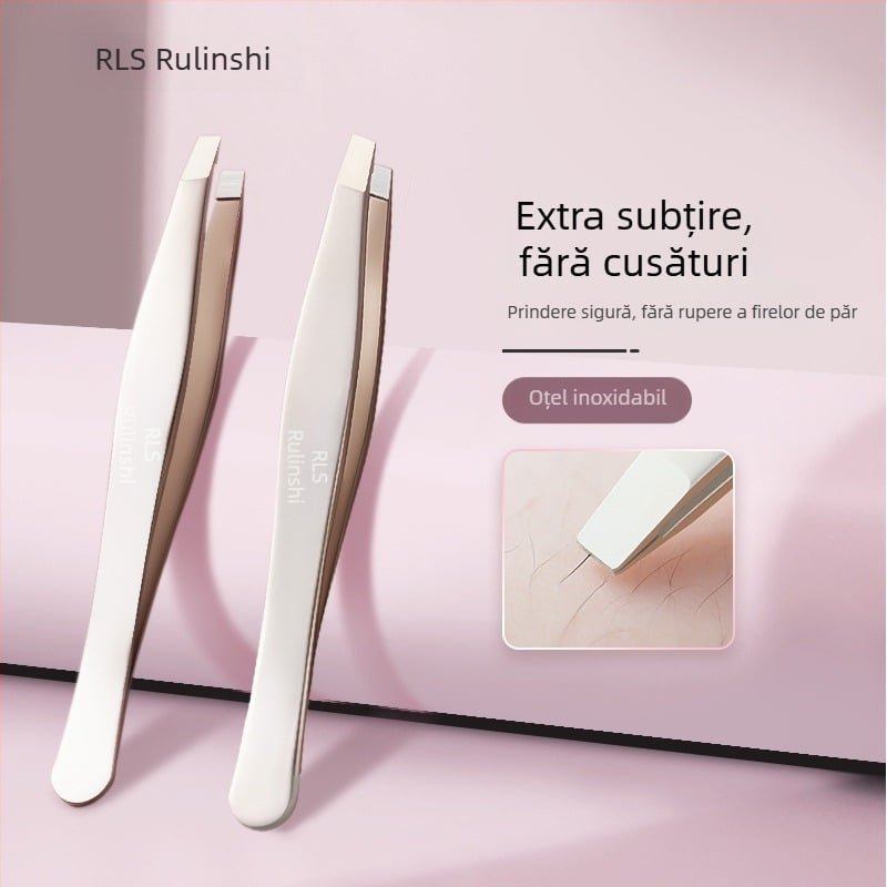 Clip pentru sprâncene din oțel inoxidabil, pensetă pentru gene false și instrument de smuls păr