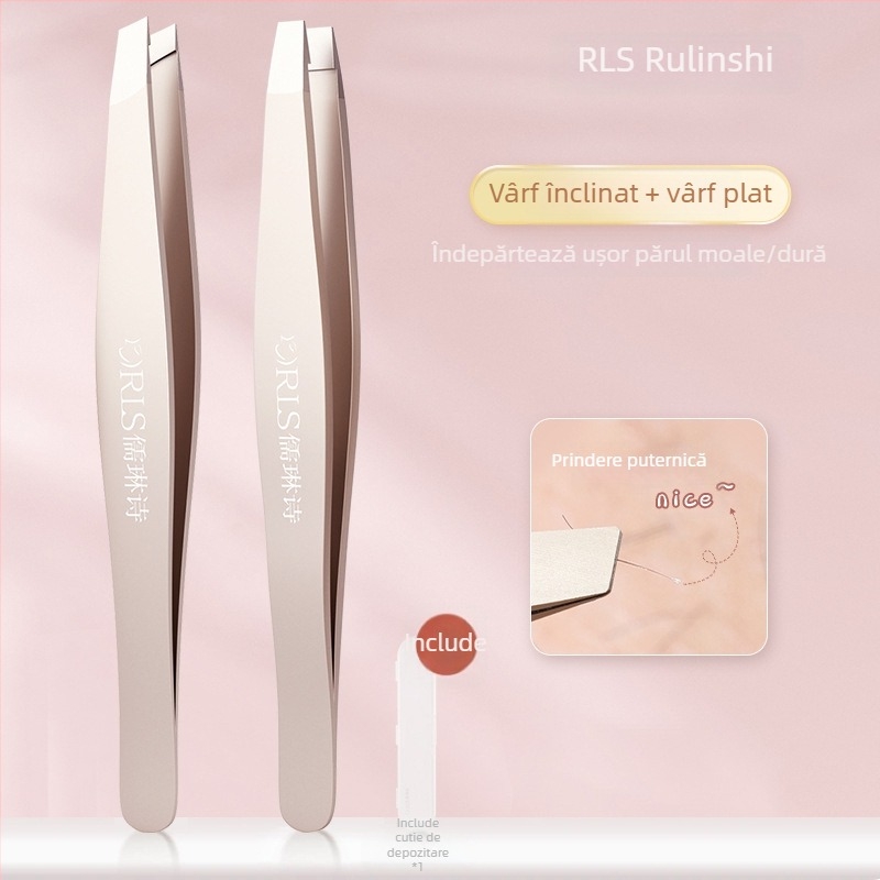 Clip pentru sprâncene din oțel inoxidabil, pensetă pentru gene false și instrument de smuls păr