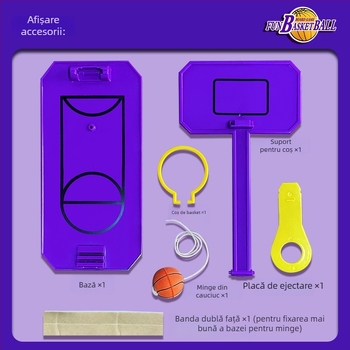 Baschet mini pe masă pentru copii — jucărie educativă, interactivă, destresantă; material ABS • One Happy World • utilizare în interior • dezvoltă coordonarea mână-ochi