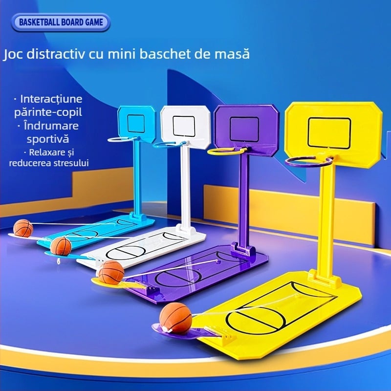 Baschet mini pe masă pentru copii — jucărie educativă, interactivă, destresantă; material ABS • One Happy World • utilizare în interior • dezvoltă coordonarea mână-ochi