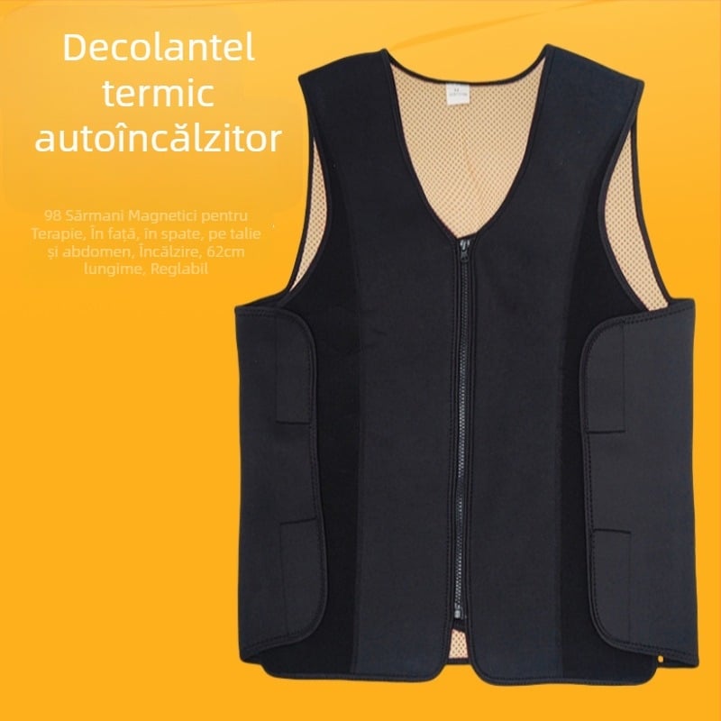 Bandă talie cu încălzire proprie din turmalin, încălzitor pentru spate, terapie magnetică pentru adulți, poliester