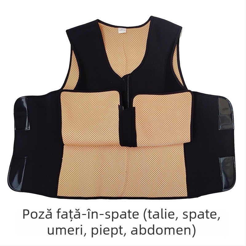 Bandă talie cu încălzire proprie din turmalin, încălzitor pentru spate, terapie magnetică pentru adulți, poliester