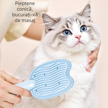 Pieptene de îngrijire pentru pisici și câini cu masaj — îndepărtarea părului des, unelte cu dublă utilizare, materiale: silicon/PP