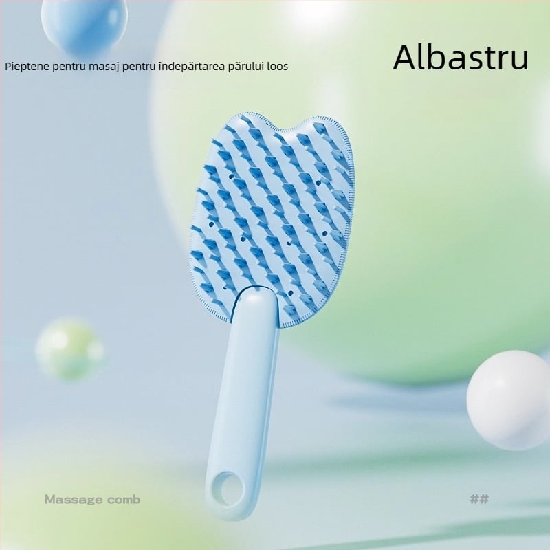 Pieptene de îngrijire pentru pisici și câini cu masaj — îndepărtarea părului des, unelte cu dublă utilizare, materiale: silicon/PP
