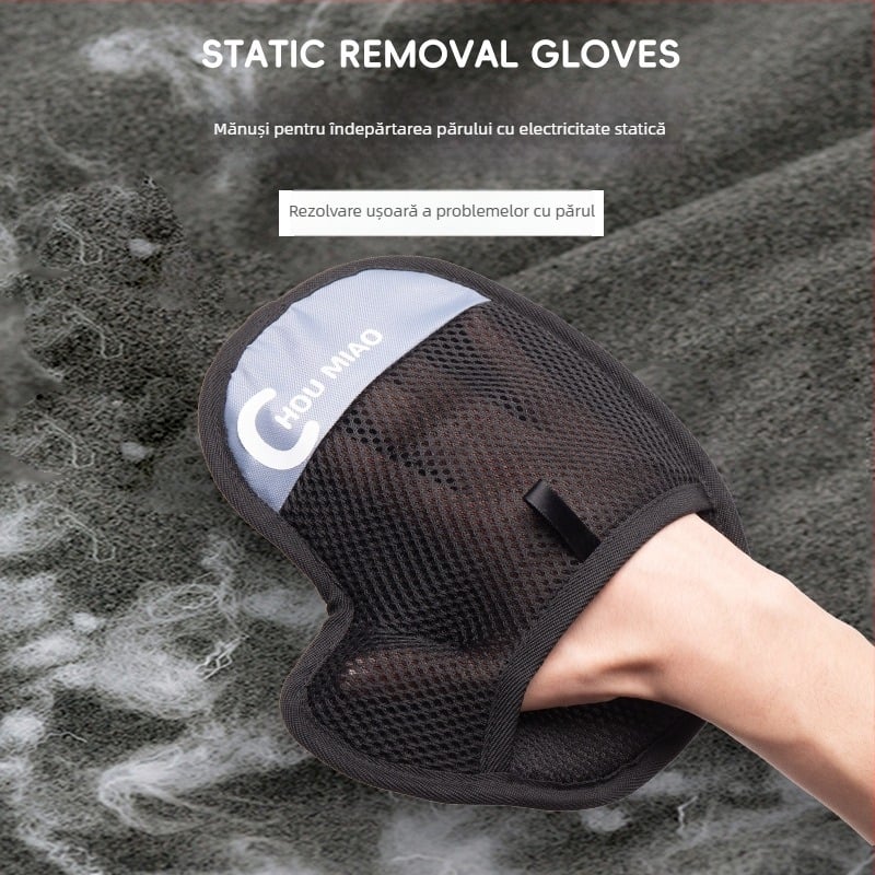 Mănuși pentru îndepărtarea părului la animale – materiale: țesătură plasă și țesătură perie; Brand: Cute to all living beings; Import: Nu