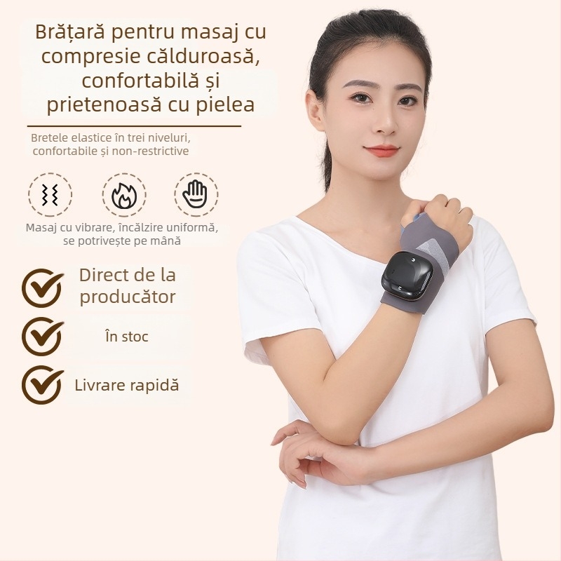 Brățară încălzire pentru încheietură cu încălzire grafen și control inteligent al temperaturii (fibră de poliester; pentru mâini)