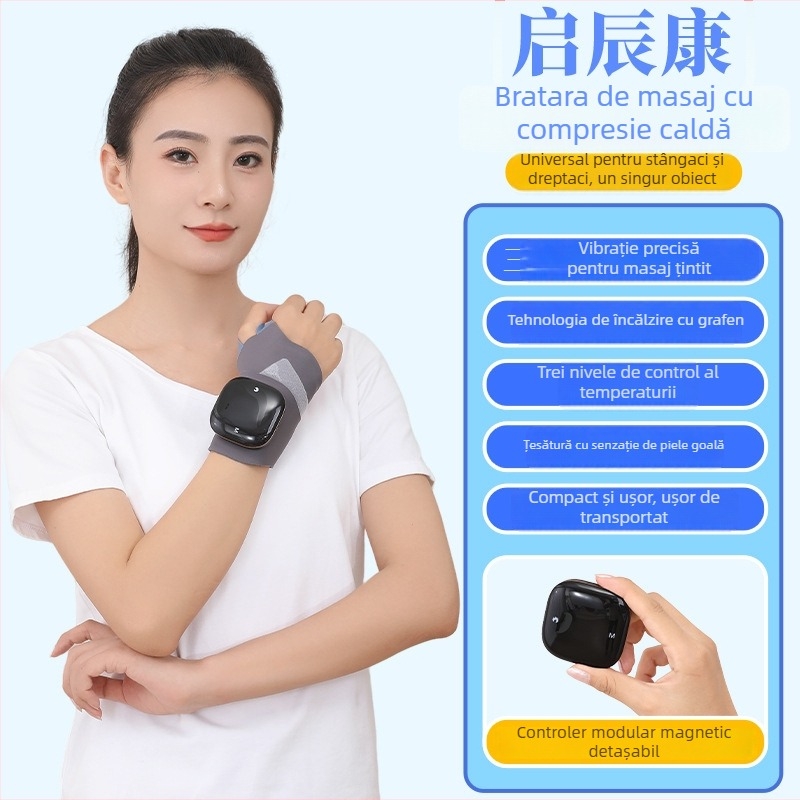 Brățară încălzire pentru încheietură cu încălzire grafen și control inteligent al temperaturii (fibră de poliester; pentru mâini)