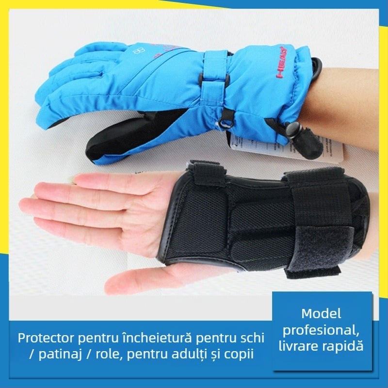 Protecții pentru încheieturi și palme la schi, material burete, pentru copii, sporturi pe placă simplă și dublă, Brand Boss